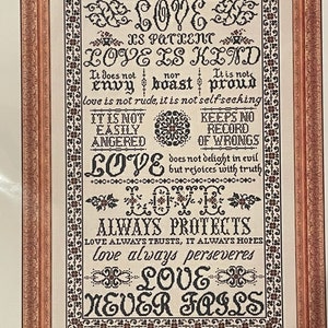 1 CORINTHIANS / My Big Toe Designs / stitch chart / pattern only