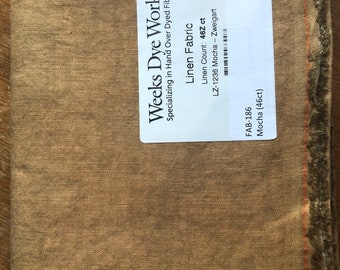 Weeks Dye Works Zweigart Linen / MOCHA / Cross stitch fabric / 46 ct / ready to ship
