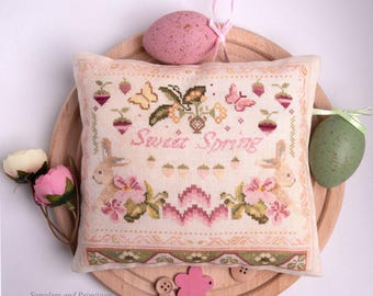 SWEET SPRING / Sampler and Primitives / cross stitch chart / pattern only