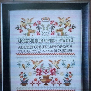 Twin Peak Primitives / GOLD BIRDS SAMPLER / cross stitch pattern only