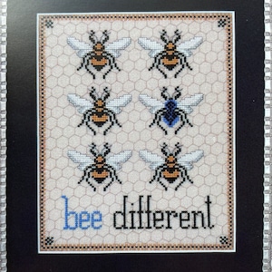 BEE DIFFERENT by The Blackberry Rabbit / cross stitch chart /  pattern only