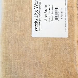 Weeks Dye Works Linen / Parchment / Cross stitch fabric / 30, 32, 36 or 40 ct / ready to ship image 2
