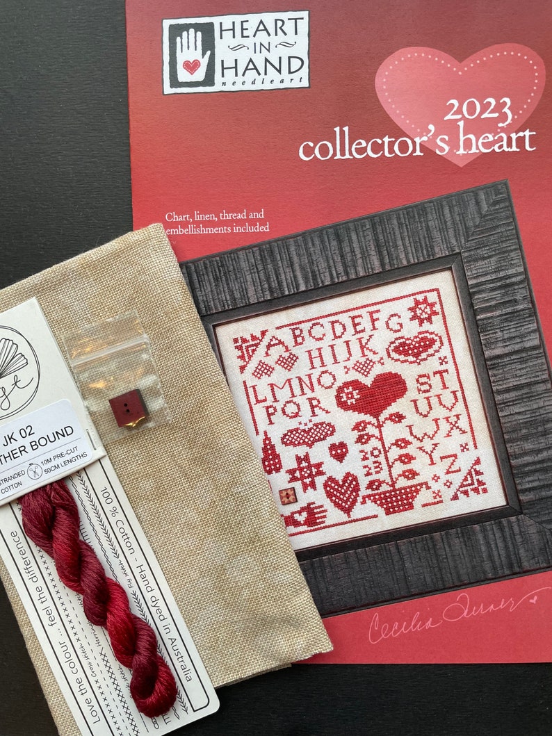 Collectors Hearts from Heart In Hand / 2018-2024 cross stitch kits / charts plus embellishments image 4
