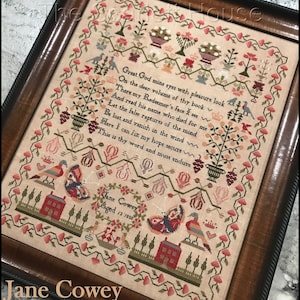 JANE COWEY 1850 by The Scarlett House / cross stitch chart / Sampler / pattern only