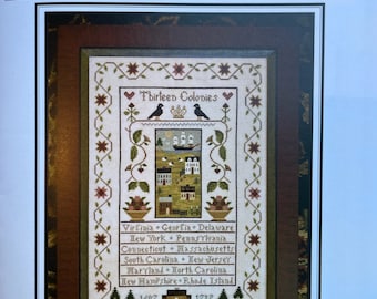 Little House Needleworks / THIRTEEN COLONIES / cross stitch chart / counted cross stitch / pattern only