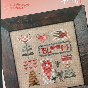 DOODLES: SPRING / Heart in Hand / cross stitch chart / pattern plus embellishment