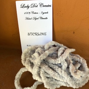 Lady Dot Creates/ Sterling /Hand Dyed Cotton Chenille Trim/ Embellishments / Finishing / Craft project trim