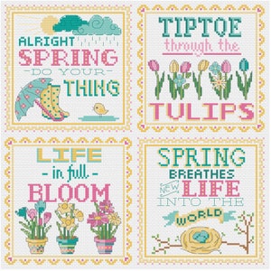 TINY Modernist / SPRING SIGNS / Cross Stitch Pattern