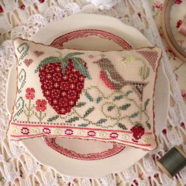 STRAWBERRY FAIRE / October House Fiber Arts / cross stitch chart / pattern only