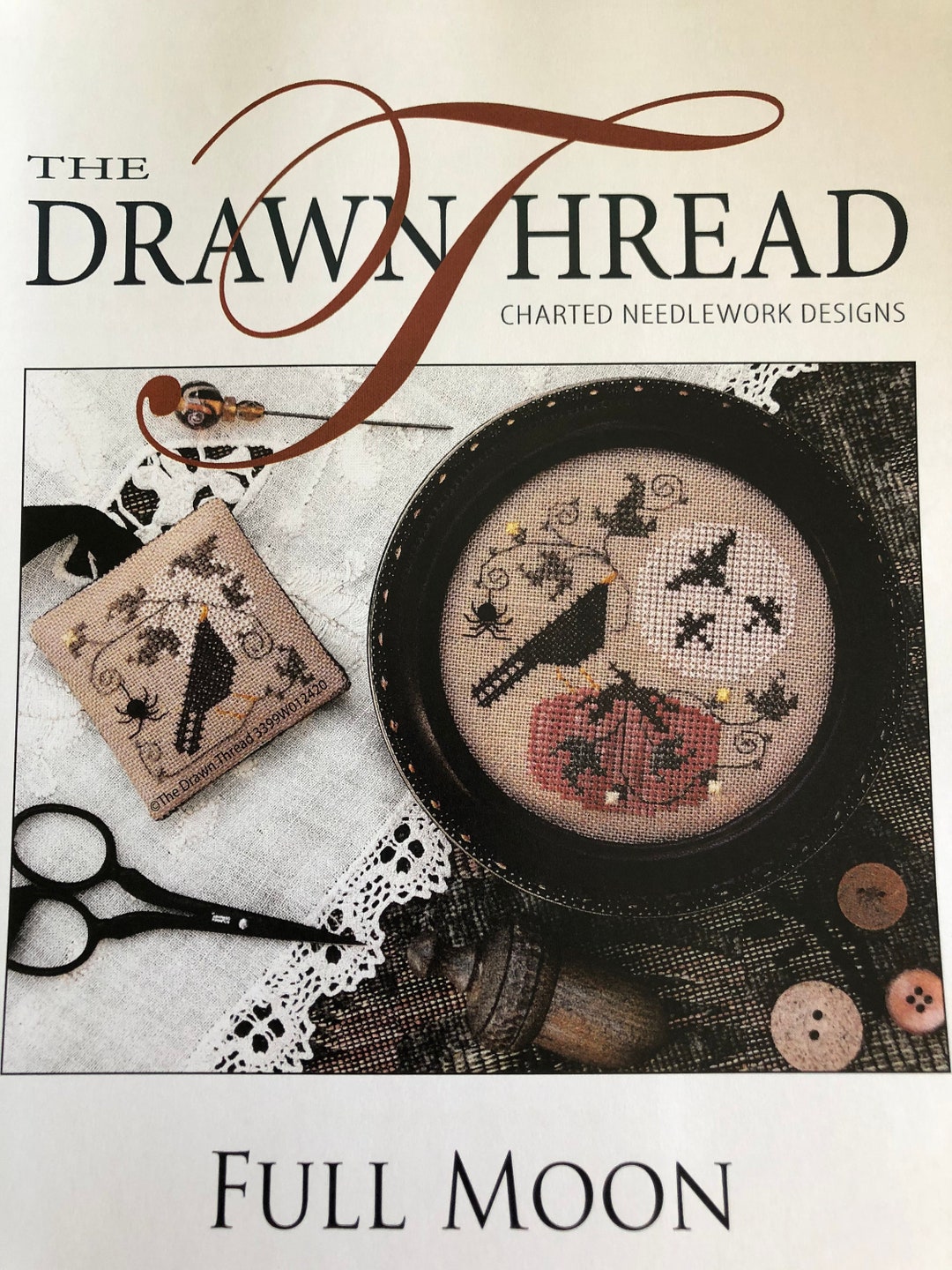 The Drawn Thread/ FULL MOON / Halloween Cross Stitch Chart / Counted ...