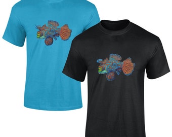 Mandarin Dragonet T-Shirt - Original Artwork - Psychedelic marine saltwater fish