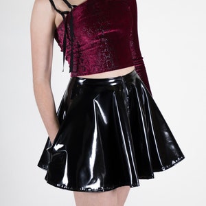 INTRIGUE CIRCLE SKIRT Black Skater Mini Pvc Vinyl Zipper - Etsy