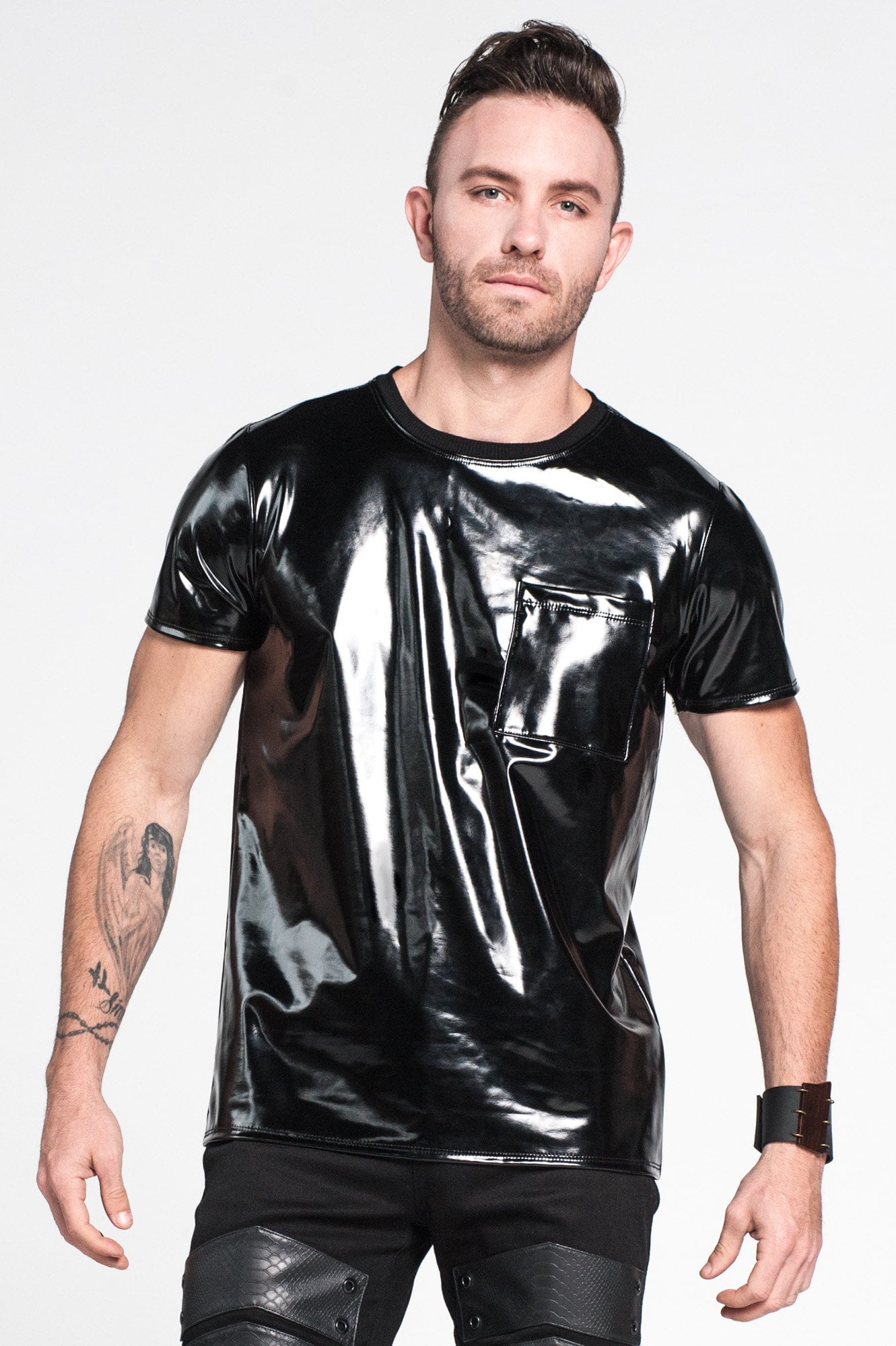 INTRIGUE TEE Black Unisex Men's PVC Vinyl Tshirt Etsy