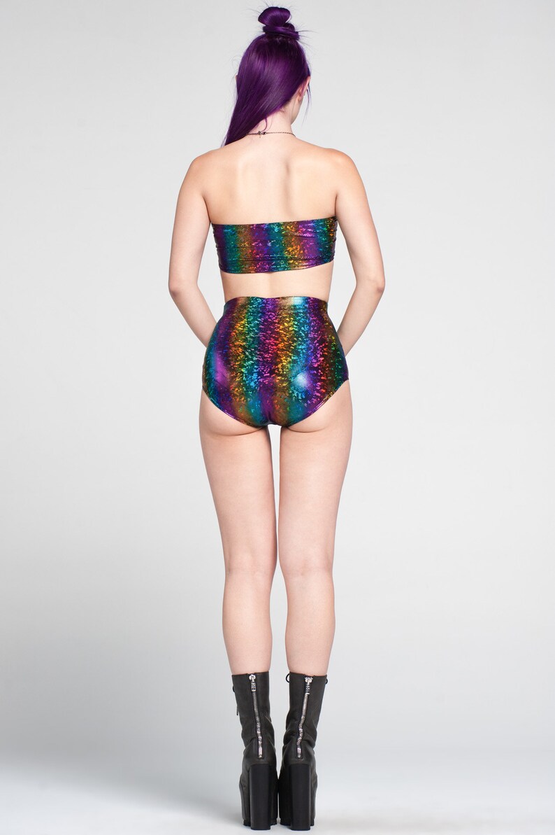 Spectrum Shorts Booty Rainbow Sparkle Glitter Festival Burning Man Disco EDM Rave Techno Cheeky Futuristic Space Babe Dance Club Cyber