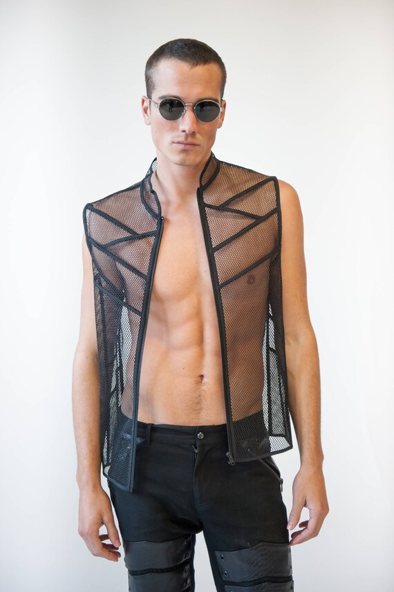 INTREPID VEST Men's Black Mesh Goth Industrial Techwear - Etsy