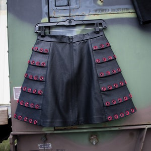 OOAK COLLATERAL DAMAGE Skirt - Black Red Post-Apocalyptic Warrior Future Goth Dystopian Festival Gladiator Military Warcore Bullet Holes Alt