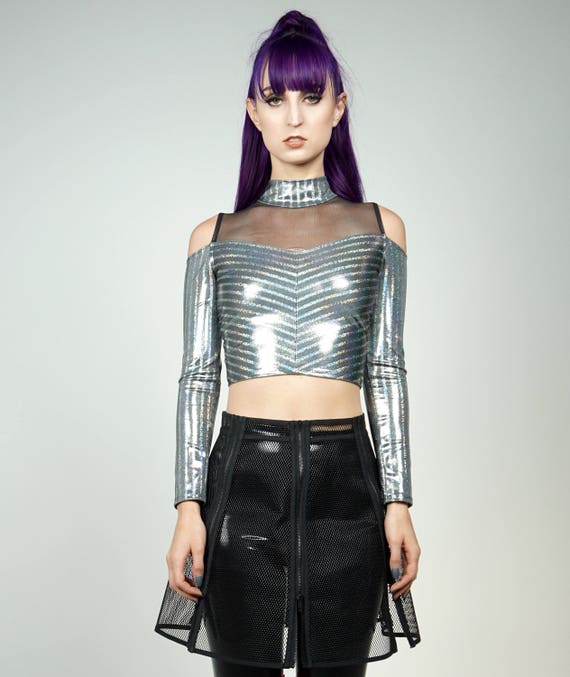 silver rave top