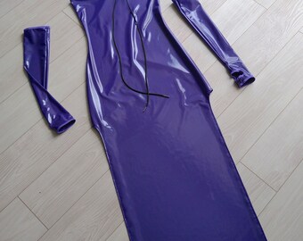 SALE DEFENSE MECHANISM Maxi Dress - Purple Hood Cyber Goth