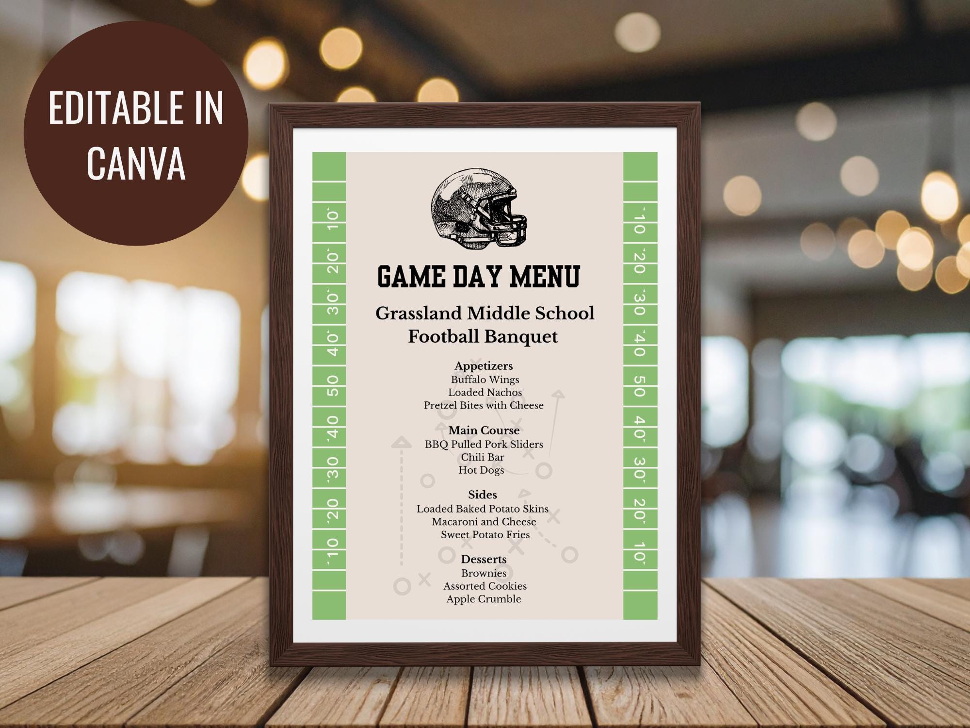 Editable Football Banquet Menu Template | Vintage Game Day Sports ...