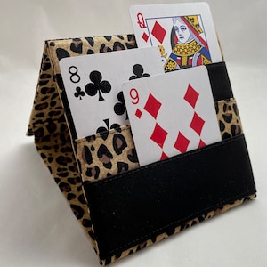 Half Width Animal Print Bingo Pull Tab Holder, Half Size Playing Card Holders, Mini Holder for Pull Tabs and Playing Cards