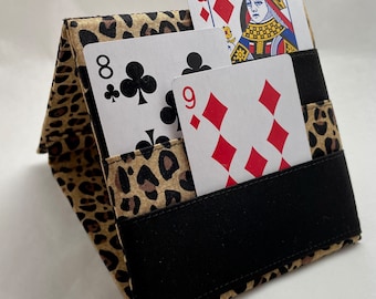 Half Width Animal Print Bingo Pull Tab Holder, Half Size Playing Card Holders, Mini Holder for Pull Tabs and Playing Cards
