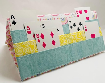 Porte-cartes pliable pastel à imprimé arc-en-ciel : porte-cartes léger