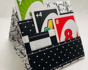 Porte-cartes à jouer à imprimé chats : mini format pliable