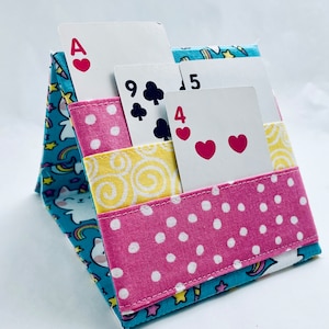 Einhorn Katzen und Regenbogen Drucken mit halber Breite Spielkarte Halter, Bingo Pull Tab Halter mit halber Breite, Mini Spielkarte Pull Tab Halter