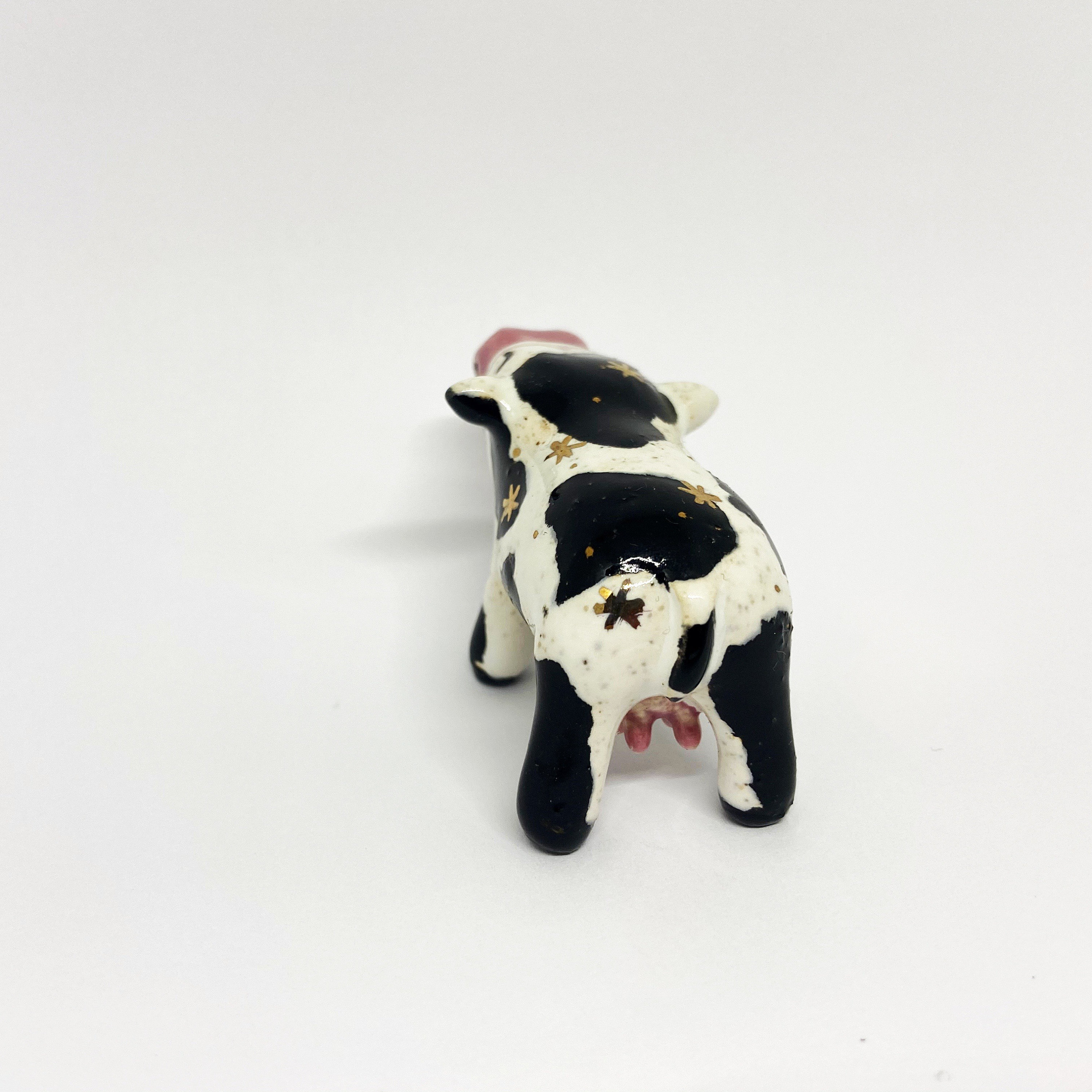 Little Cow Handmade Ceramic Animal Figurine with REAL gold Etsy