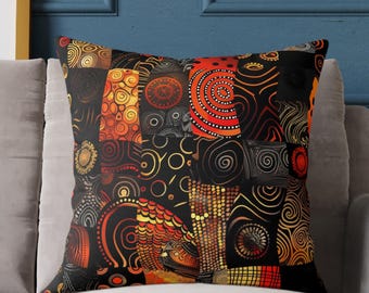 Tribal Mudcloth Pattern Throw Pillow Cover: Boho African Decor