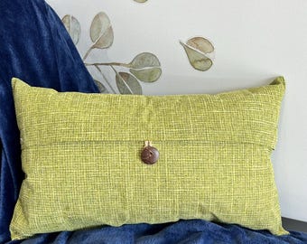 Olive Green Lumbar Pillow Cover 12x20 | Decorative Throw Cushion Cover | Textured Green Cushion Case | Sofa or Bed Pillow Cover