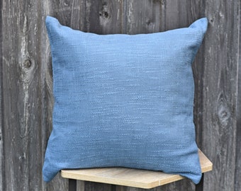 Blue Throw Pillow Cover | Self Textured Sofa Chair Cushion Cover | Solid Blue Linen Solid Pillow Cover |  Decorative Pillow Cover