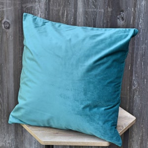Teal Velvet Throw Pillow Cover: Peacock Green Cushion Case