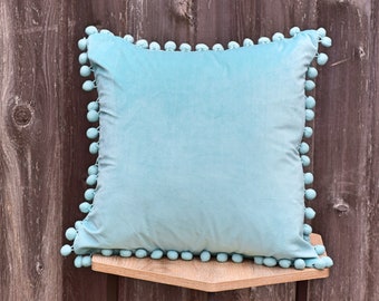 Aqua Velvet Throw Pillow Cover | Sea Green Pillow Case | Velvet Pillow Cover | Decorative Throw Pillow Cover | Sea Green Velvet Cushion Case