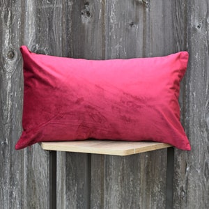 Luxury Red Velvet Throw Pillow Cover: Burgundy Decorative Cushion Case