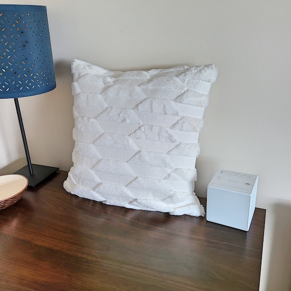 Cream faux fur pillow sale