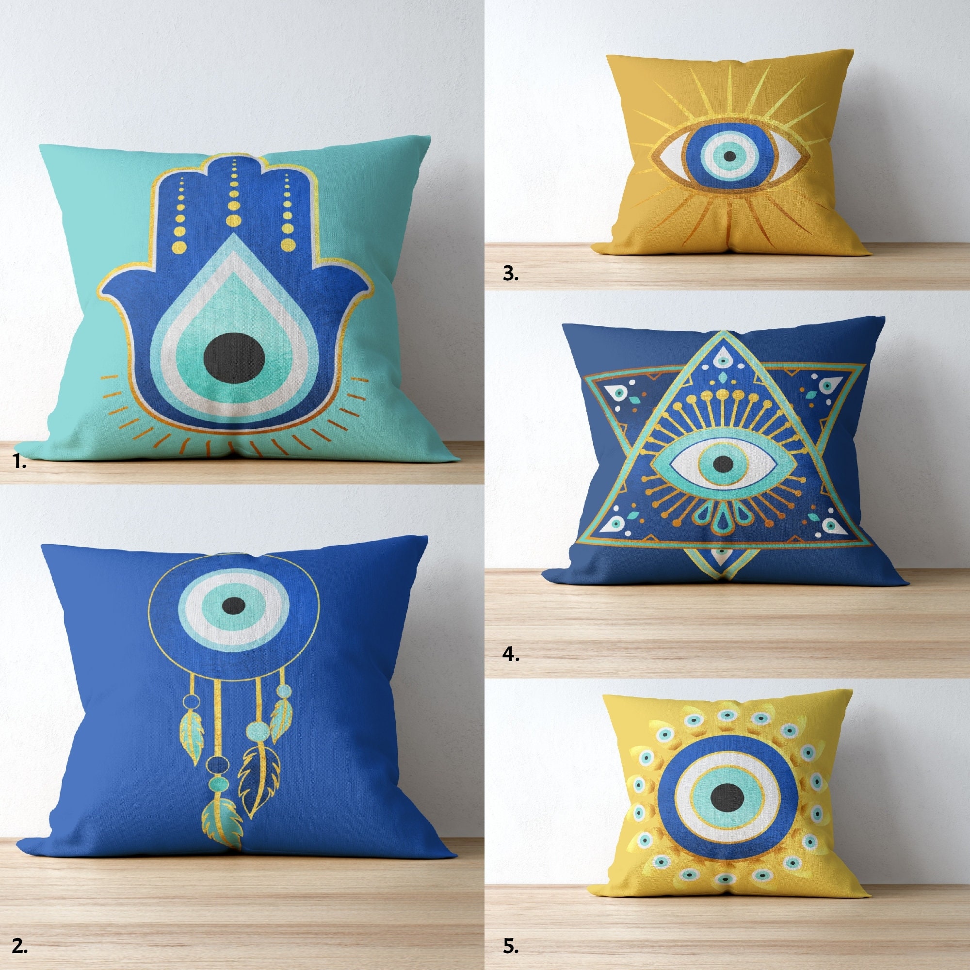 ボヘミアン イービルアイ シャギーピロー、ふわふわアクセント ボヘミ : ケイテイ HOT\u0026COOL ソルトアイピロー フォレスト