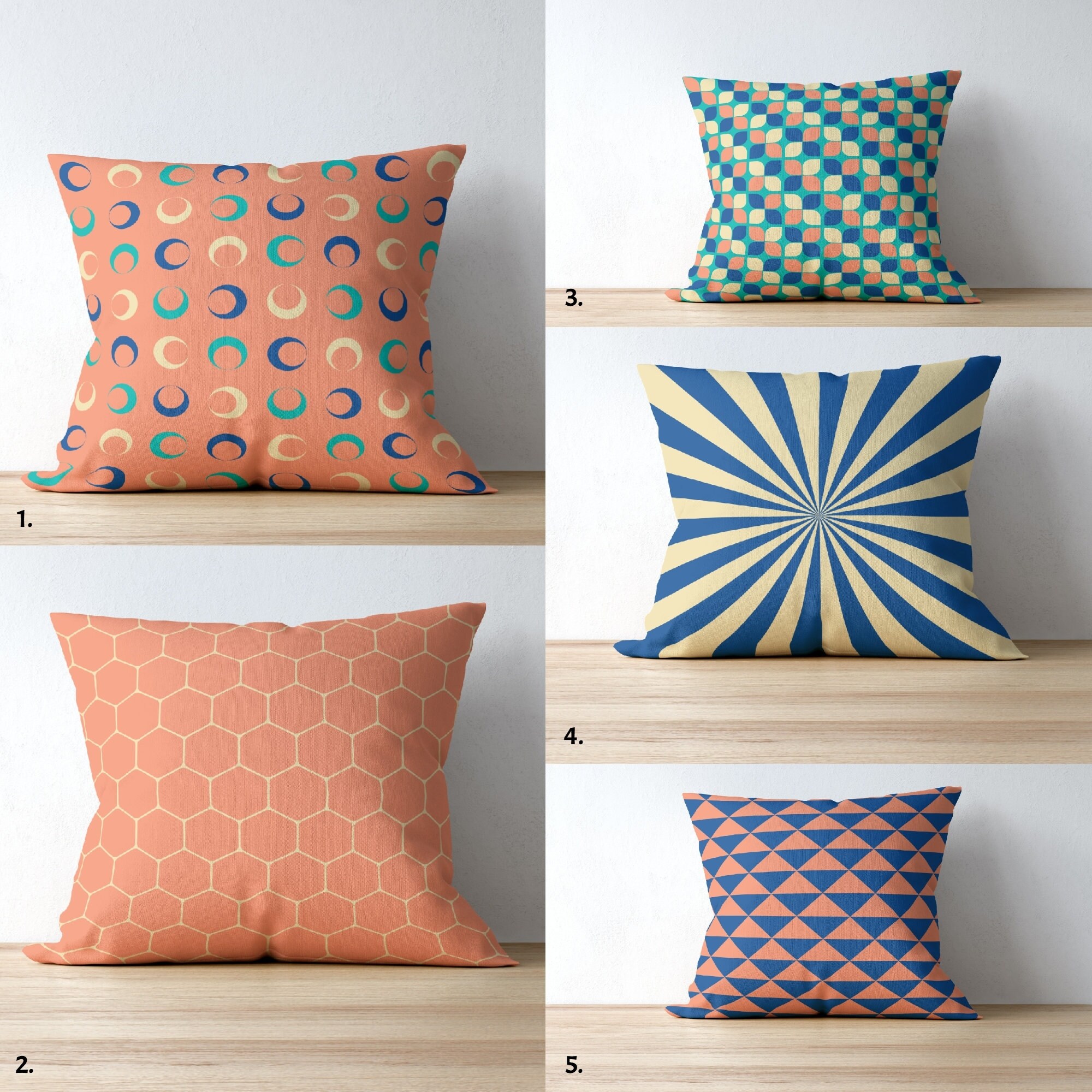 Summer Pillow Covers 14 X 14 16 X 16 18 X 18 X Throw Etsy
