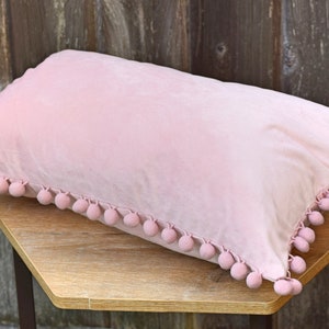 Pink Velvet Throw Pillow Cover | Soft Solid Decorative Velvet Cushion Case | Accent Pillow Cases Sofa Bedroom Pink 12 x 20, 18 x 18