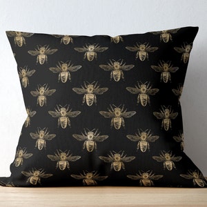 Fodera per cuscino Honey Bee / Fodera per cuscino beige e nero / Cuscini con stampa a nido d'ape / Fodera per cuscino moderna e contemporanea / Bianco nero beige