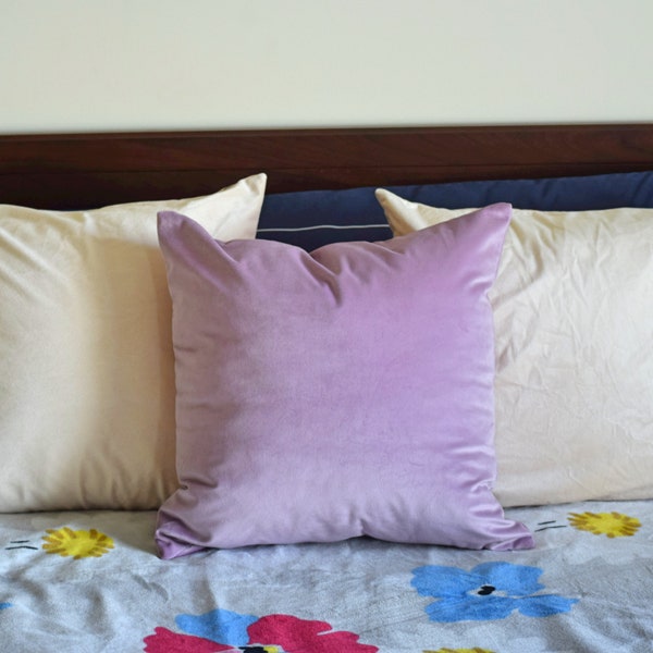 Lavender Velvet Throw Pillow Cover |  Lavender Pillow Case | Velvet Pillow Cover |  Decorative Pillow Cover | Light Purple Pillow Cover