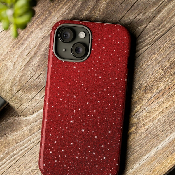 Red Valentine Heart Love Glitters Phone Case | iPhone 15/14/13/12/11 Pro Max | Galaxy S23/S22/S21 Ultra | Pixel 6/7/8 Pro | Slim Tough
