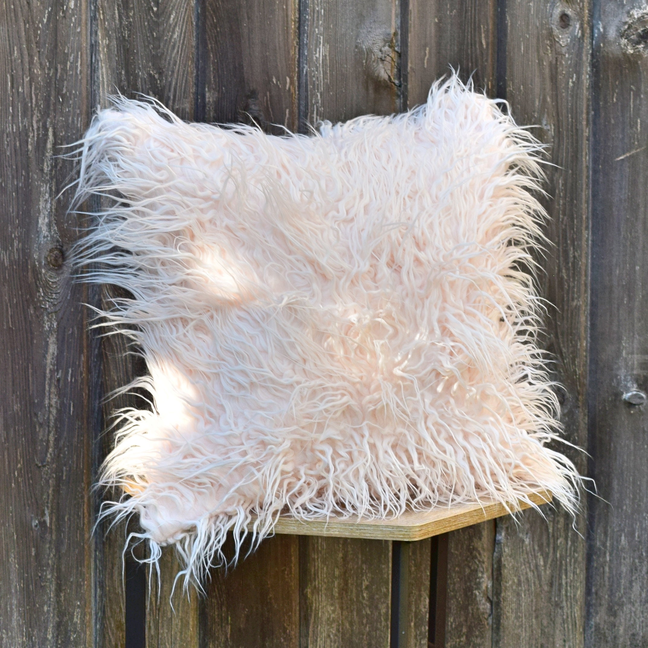 Pink Faux Fur Throw Pillow Cover Cushion Cover 18 x 18 Etsy