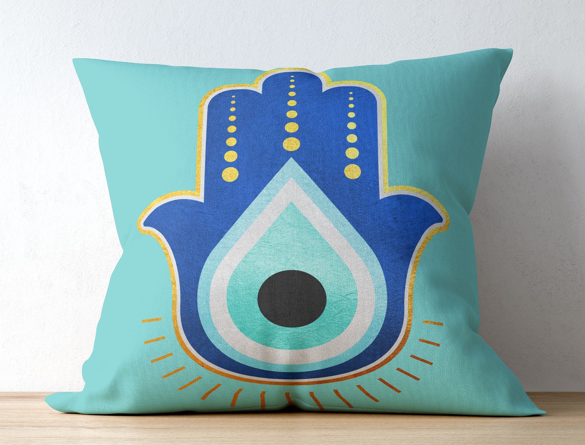 ボヘミアン イービルアイ シャギーピロー、ふわふわアクセント ボヘミ : ケイテイ HOT\u0026COOL ソルトアイピロー フォレスト