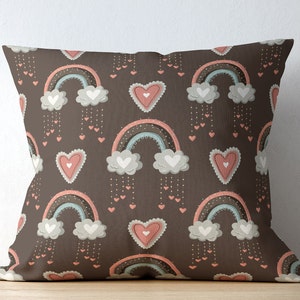 Regenbogen Herzen Kissenbezug: Boho Style Home Decor
