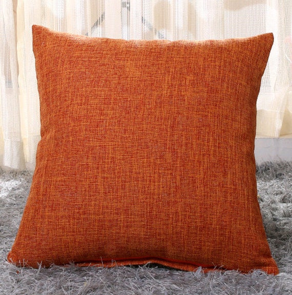 Dark Orange Solid Self Textured Throw Pillow Cover Sofa Etsy