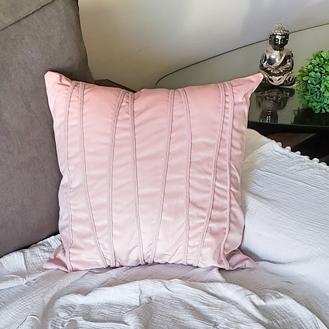 Striped Pink Throw Pillow Cover Pink Pillow Case Throw Pillow Cover