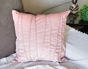 Striped Pink Velvet Pillow Cover: Nursery Decor Cushion Case