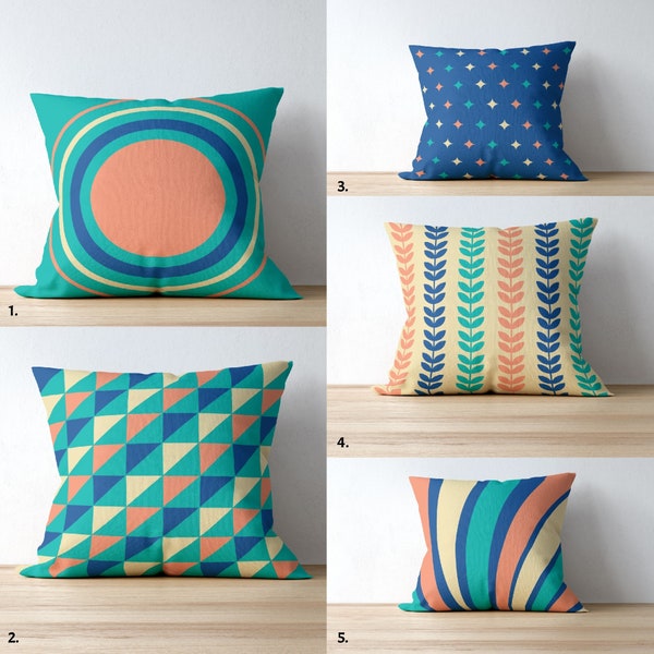 Teal and Orange Pillow Etsy