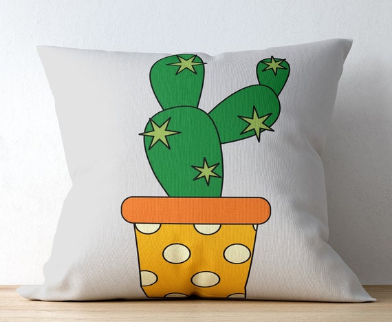 Cactus Pattern Throw Pillow Cover: Novelty Accent Cushion
